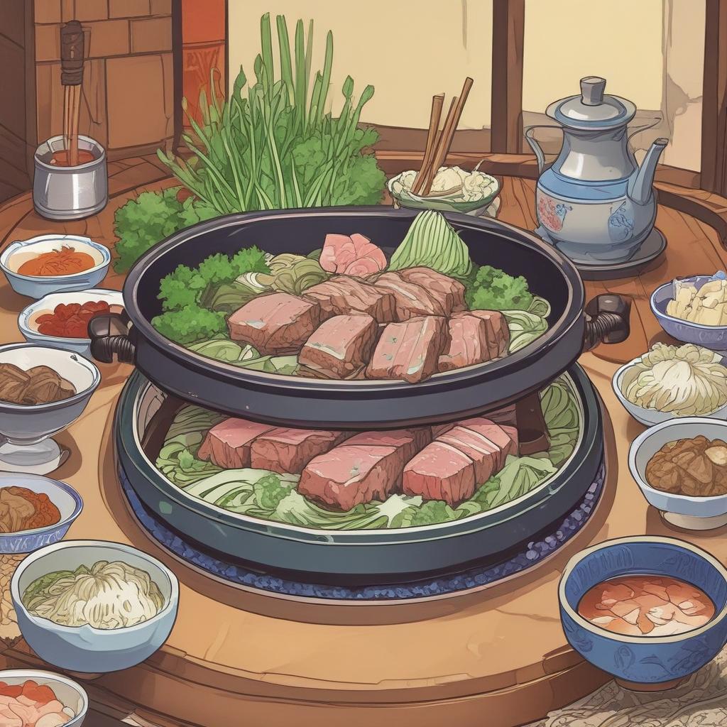 Traditional Japanese Motsunabe hot pot, a local delicacy from Fukuoka, bubbling with fresh ingredients.