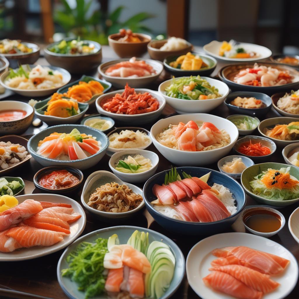 신선한 홋카이도 해산물이 가득한 호텔 조식 뷔페